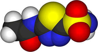 3D representation of the active ingredient's molecular structure