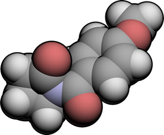 3D representation of the active ingredient's molecular structure