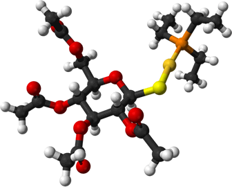 3D representation of the active ingredient's molecular structure