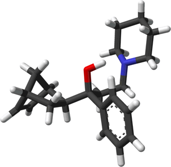 3D representation of the active ingredient's molecular structure