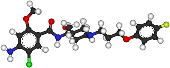 3D representation of the active ingredient's molecular structure