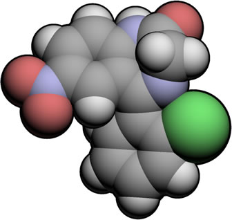 3D representation of the active ingredient's molecular structure