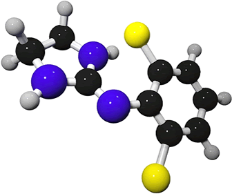 3D representation of the active ingredient's molecular structure