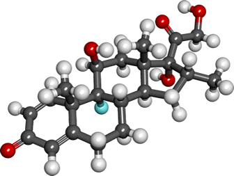 3D representation of the active ingredient's molecular structure