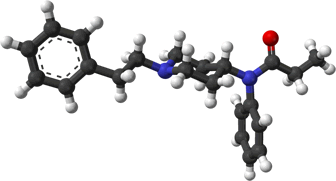 3D representation of the active ingredient's molecular structure