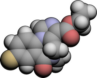 3D representation of the active ingredient's molecular structure