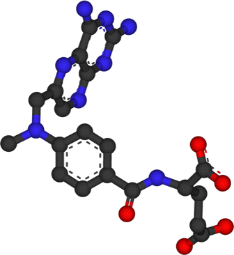 3D representation of the active ingredient's molecular structure