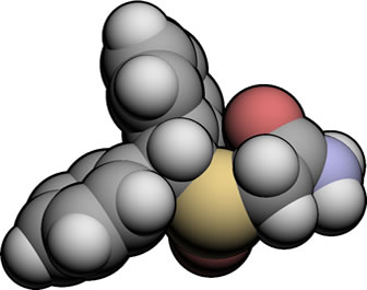 3D representation of the active ingredient's molecular structure