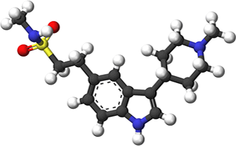 3D representation of the active ingredient's molecular structure