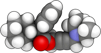 3D representation of the active ingredient's molecular structure