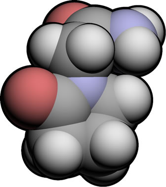 3D representation of the active ingredient's molecular structure