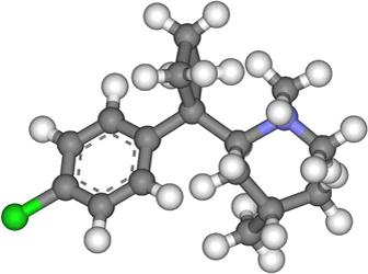 3D representation of the active ingredient's molecular structure