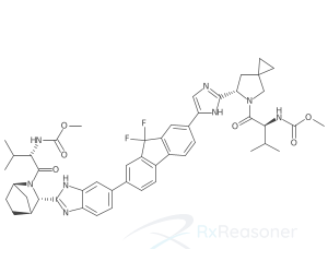 Graphic representation of the active ingredient's molecular structure