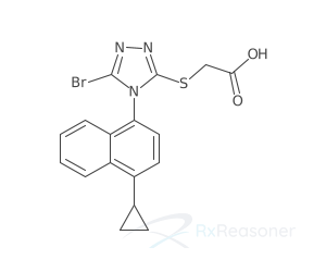 Graphic representation of the active ingredient's molecular structure