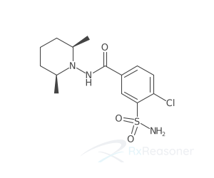 Graphic representation of the active ingredient's molecular structure