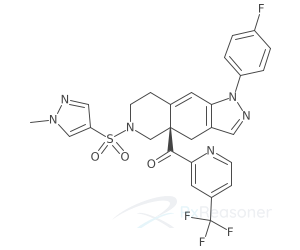 Graphic representation of the active ingredient's molecular structure