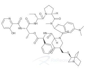 Graphic representation of the active ingredient's molecular structure