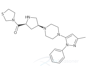 Graphic representation of the active ingredient's molecular structure