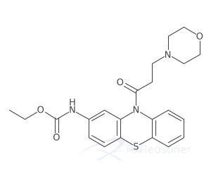 Graphic representation of the active ingredient's molecular structure