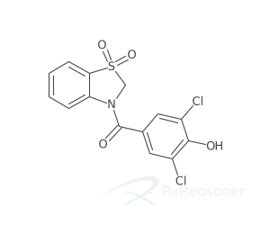 Graphic representation of the active ingredient's molecular structure