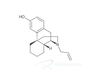 Graphic representation of the active ingredient's molecular structure