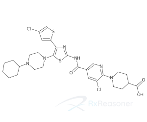 Graphic representation of the active ingredient's molecular structure