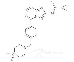 Graphic representation of the active ingredient's molecular structure