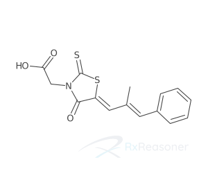 Graphic representation of the active ingredient's molecular structure