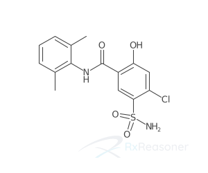 Graphic representation of the active ingredient's molecular structure