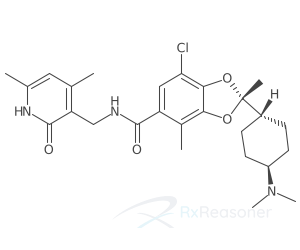 Graphic representation of the active ingredient's molecular structure