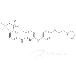 Graphic representation of the active ingredient's molecular structure