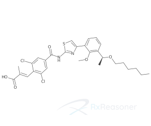 Graphic representation of the active ingredient's molecular structure