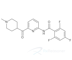 Graphic representation of the active ingredient's molecular structure