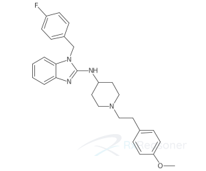 Graphic representation of the active ingredient's molecular structure