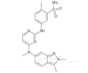 Graphic representation of the active ingredient's molecular structure