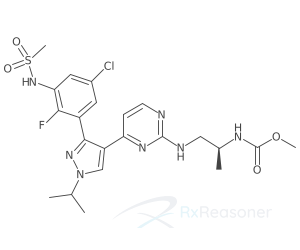 Graphic representation of the active ingredient's molecular structure