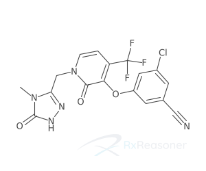 Graphic representation of the active ingredient's molecular structure