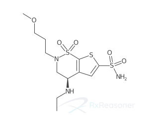 Graphic representation of the active ingredient's molecular structure