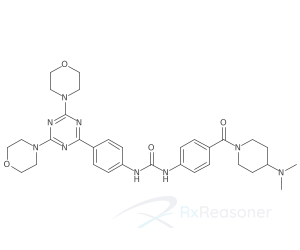 Graphic representation of the active ingredient's molecular structure