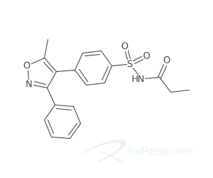 Graphic representation of the active ingredient's molecular structure