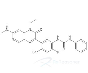 Graphic representation of the active ingredient's molecular structure