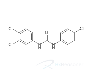 Graphic representation of the active ingredient's molecular structure