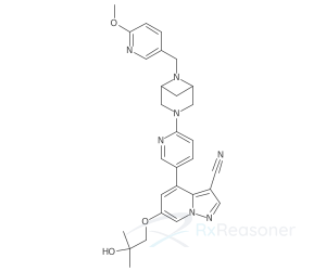 Graphic representation of the active ingredient's molecular structure