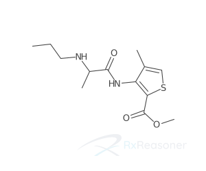 Graphic representation of the active ingredient's molecular structure