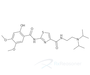 Graphic representation of the active ingredient's molecular structure