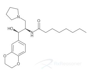 Graphic representation of the active ingredient's molecular structure