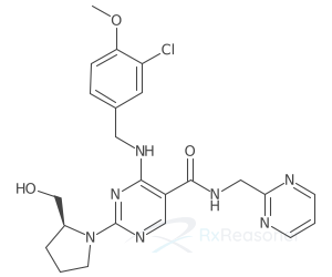 Graphic representation of the active ingredient's molecular structure