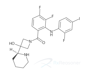 Graphic representation of the active ingredient's molecular structure