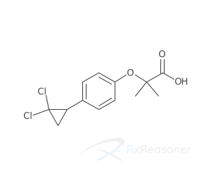 Graphic representation of the active ingredient's molecular structure