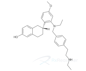 Graphic representation of the active ingredient's molecular structure